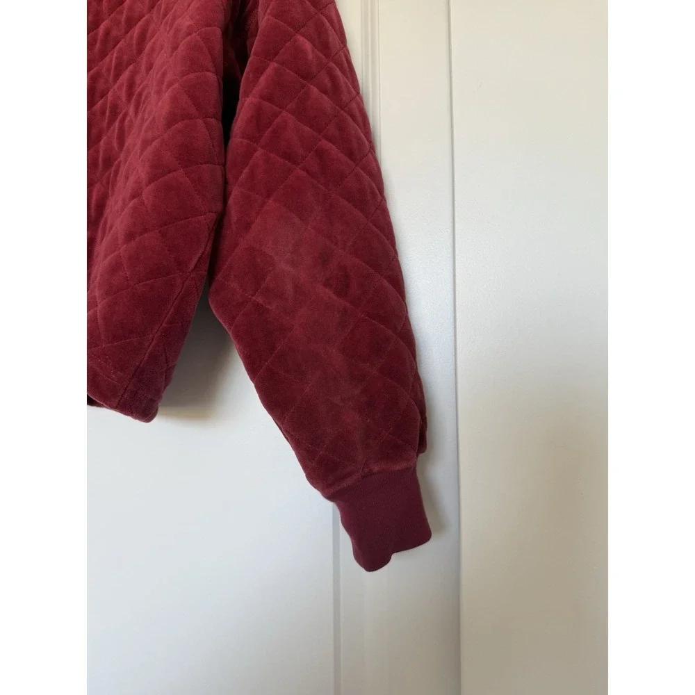 Sonia Rykiel Burgundy Quilted‎ Cropped Cotton Button Jacket Size M Rare
